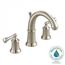 Neo 8 in. Widespread 2-Handle Mid-Arc Bathroom Faucet in Satin Nickel with Speed Connect Drain