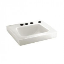 Roxalyn Wall Hung Bathroom Sink in White with Extra Right Hand Hole