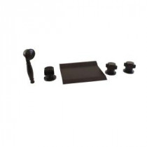 3-Handle Deck-Mount Roman Tub Faucet with Handshower in Oil Rubbed Bronze