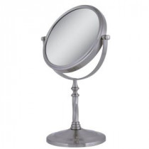 Dual-Sided Swivel Vanity Mirror in Satin Nickel