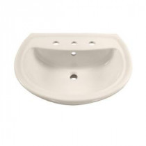 Cadet Pedestal Sink Basin With 8 In. Faucet Holes in Linen