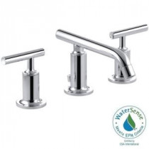 Purist 8 in. Widespread 2-Handle Low-Arc Bathroom Faucet in Polished Chrome with Low Lever Handles