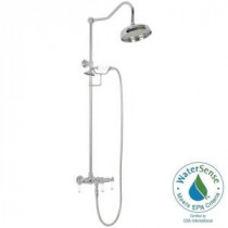 ETS11 Wall-Mount Exposed Hand Shower and Shower Head Combo Kit and Porcelain Lever Handles in Oil Rubbed Bronze