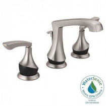 Merge 8 in. Widespread 2-Handle Bathroom Faucet in SpotShield Brushed Nickel/Matte Black