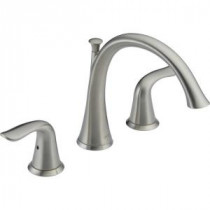 Lahara 2-Handle Deck-Mount Roman Tub Faucet Trim Kit Only in Stainless (Valve Not Included)
