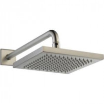 1-Spray 8 in. 2.5 GPM Square Raincan Shower Head in Stainless