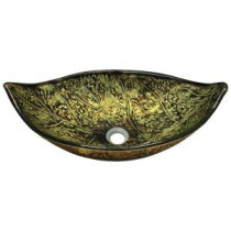 Glass Vessel Sink in Green and Brown Foil Undertone