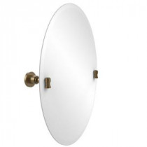 Washington Square Collection 21 in. x 29 in. Frameless Oval Single Tilt Mirror with Beveled Edge in Brushed Bronze