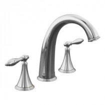 Finial 8 in. 2-Handle Low-Arc Bathroom Faucet Trim with Lever Handles in Vibrant Polished Nickel (Valve Not Included)