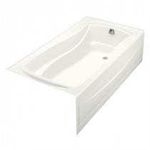 Mariposa BubbleMassage 6 ft. Right-Hand Drain Air Bath Tub in White
