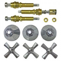 3 Valve Rebuild Kit for Tub and Shower with Chrome Handles for Union Brass