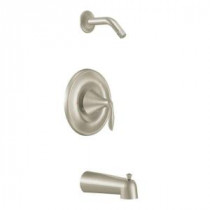 Eva 1-Handle Posi-Temp Tub and Shower Trim Kit with Eco-Performance Showerhead in Brushed Nickel (Valve Sold Separately)