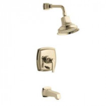 Margaux Rite-Temp Pressure-Balance 1-Handle Tub and Shower Faucet Trim Kit in Vibrant French Gold (Valve Not Included)