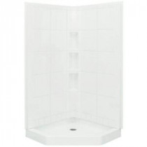 Intrigue 40-1/4 in. x 40-1/4 in. 78-7/8 in. Shower Kit in White