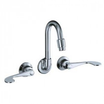 Triton 2-Handle Wall Mount Bathroom Faucet with Low-Arc in Polished Chrome
