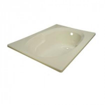 Classic 5 ft. Reversible Drain Heated Soaking Tub in Biscuit