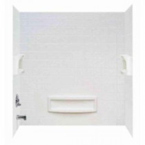 Distinction 32 in. x 60 in. x 60 in. 3-Piece Easy Up Adhesive Tub Wall in High Gloss White