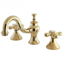 8 in. Widespread 2-Handle High-Arc Bathroom Faucet in Polished Brass
