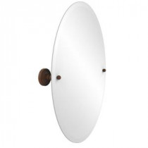 Prestige Regal Collection 21 in. x 29 in. Frameless Oval Single Tilt Mirror with Beveled Edge in Antique Bronze