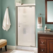 Lyndall 36 in. x 66 in. Semi-Framed Pivoting Shower Door in Brushed Nickel with Rain Glass