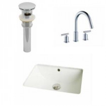 Rectangle Undermount Bathroom Sink Set in Biscuit with 8 in. O.C. cUPC Faucet and Drain
