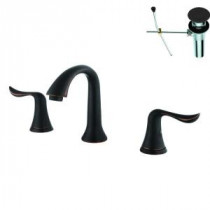 8 in. Widespread 2-Handle Bathroom Faucet in Oil Rubbed Bronze with Pop-Up Drain