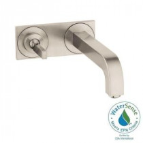 Citterio Single-Handle Wall Mount Bathroom Faucet with Low-Arc and Baseplate in Brushed Nickel