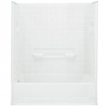 All Pro 31-1/2 in. x 60 in. x 73-1/2 in. Bath and Shower Kit with Left-Hand Drain in White