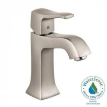 Metris C Single Hole 1-Handle Mid-Arc Bathroom Faucet in Brushed Nickel