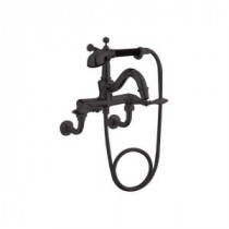 Finial Lever 2-Handle Claw Foot Tub Faucet with Handshower in Oil-Rubbed Bronze
