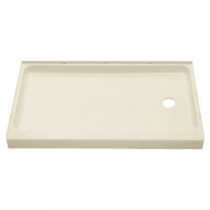 Ensemble 60 in. x 30 in. Single Threshold Shower Base with Right-Hand Drain in Biscuit