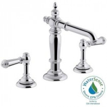 Artifacts 8 in. Widespread 2-Handle Column Design Bathroom Faucet in Polished Chrome with Lever Handles