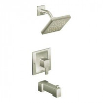90-Degree Moentrol 1-Handle Tub and Shower Faucet Trim Kit in Brushed Nickel (Valve Sold Separately)