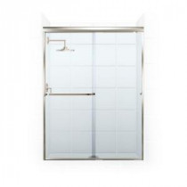 Paragon 3/16 B Series 60 in. x 71 in. Semi-Framed Sliding Shower Door with Towel Bar in Brushed Nickel and Clear Glass