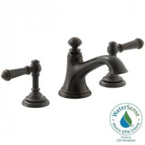 Artifacts 8 in. Widespread 2-Handle Bell Design Bathroom Faucet in Oil Rubbed Bronze with Lever Handles