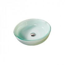 Cantrio Crystal Tempered Glass Vessel Sink in Frosted Mint