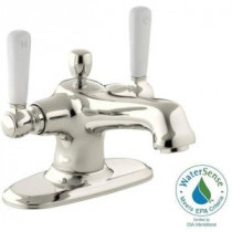 Bancroft 4 in. 2-Handle Low-Arc Bathroom Faucet in Vibrant Polished Nickel