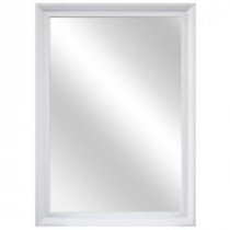 28.35 in. W x 40.35 in. L Framed Wall Mirror in White