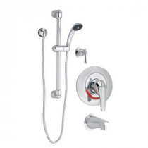 Commercial 36 in. Shower System with Hand Shower, Valve Only Trim, Tub Spout, 2-Way Diverter in Polished Chrome