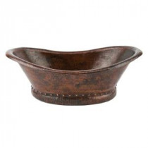 Bath Tub Hammered Copper Vessel Sink in Oil Rubbed Bronze
