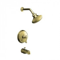Revival 1-Handle Rite-Temp Pressure-Balance Tub/Shower Faucet Trim in Vibrant Polished Brass (Valve Not Included)