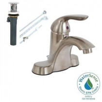 Tuscany Collection 4 in. Centerset 1-Handle Bathroom Faucet with Pop-Up in Brushed Nickel