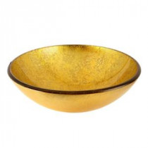 Glass Vessel Sink in Gold and Brown