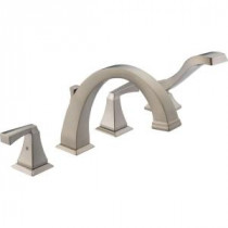Dryden 2-Handle Deck-Mount Roman Tub Faucet with Hand Shower Trim Kit Only in Stainless (Valve Not Included)