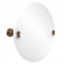 Washington Square Collection 22 in. x 22 in. Frameless Round Single Tilt Mirror with Beveled Edge in Brushed Bronze