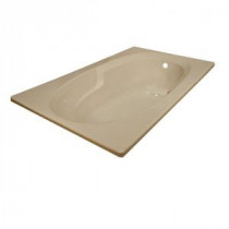 Classic 5 ft. Reversible Drain Heated Soaking Tub in Almond