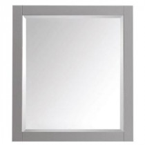 Transitional 32 in. L x 28 in. W Framed Wall Mirror in Chilled Gray