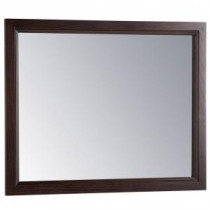 Teasian 26 in. x 31.4 in. Framed Single Wall Mirror in Chocolate