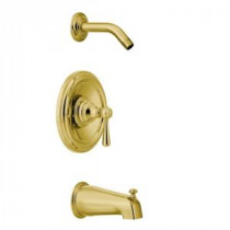 Kingsley 1-Handle Posi-Temp Tub and Shower with Showerhead Not Included in Polished Brass (Valve Sold Separately)