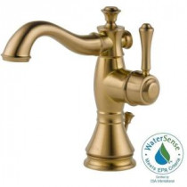 Cassidy Single Hole Single-Handle Bathroom Faucet in Champagne Bronze with Metal Pop-Up